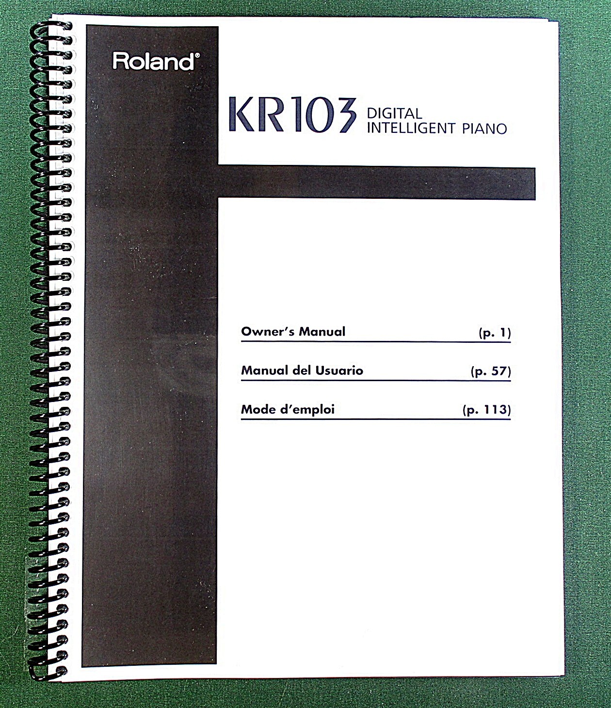 Roland KR-103 Owner’s Instruction Manual: 184 Pages & Protective Covers!